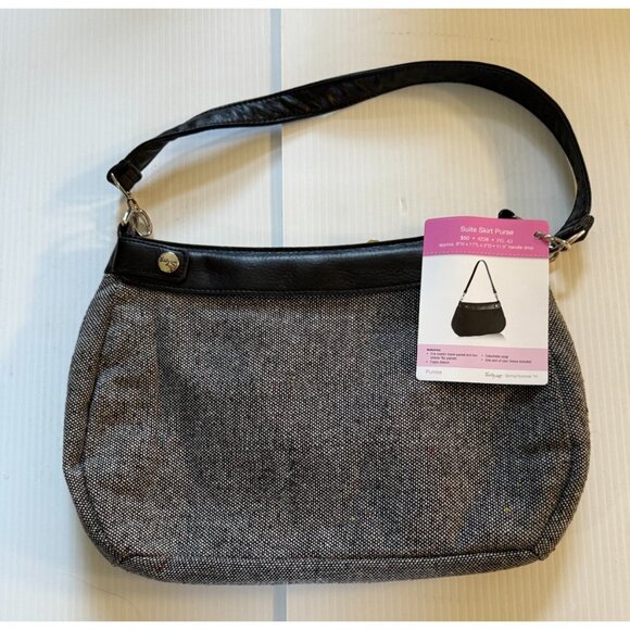 New Thirty One Suite Skirt Purse Black with Tweed Skirt - Picture 4 of 10